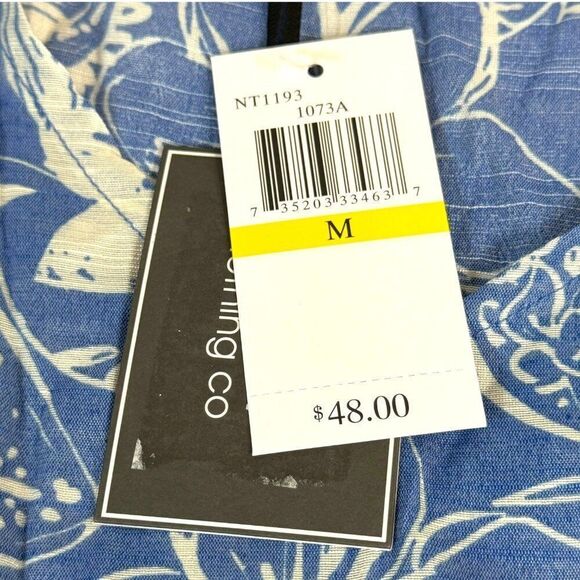 Ninety Clothing Co Blue Floral Sleeveless Blouse Tank Shirt Top Ruffle Medium NW - Picture 3 of 5